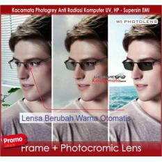 KACAMATA KOREA + PHOTOCROMIC LENSA MINUS | FRAME BACA ANTI RADIASI KOMPUTER UV HP