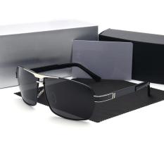 Kacamata Pria Terpolarisasi Square Fullset Lensa Hitam 722