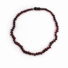 Kalung Amber RAW - Kalung Anti Rewel Untuk Bayi Tumbuh Gigi Warna Cherry