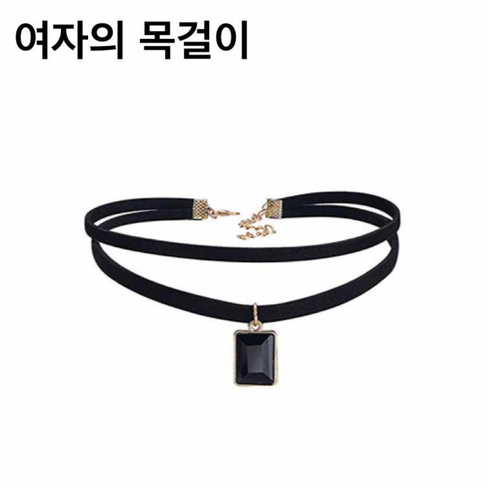 Kalung Choker Wanita Korea Elegant - Hitam