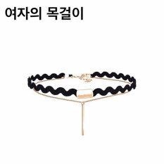 Kalung Choker Wanita Korea Elegant - Hitam