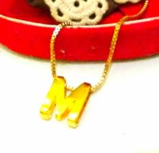 Kalung Inisial Double Lapis Emas