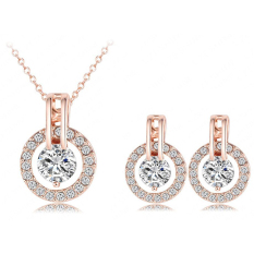 Kalung Korea dan Anting Bijouterie Wedding Jewelry Sets 18K - ST0017-A - Gold