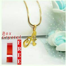 Central Ploso Kalung Liontin Titanium Abjad A Gold 18K / Kalung Emas / Kalung Wanita / Kalung Fashion