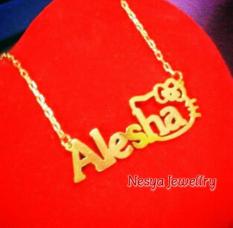 Kalung Nama Lapis Emas Font Simple .. Nesya Jewellry