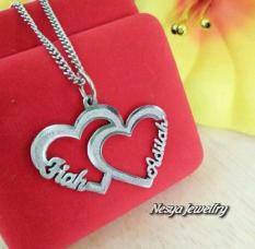 Kalung Nama Lapis Emas Putih Font Couple Love…Nesya Jewellry