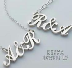 Kalung Nama Lapis Emas Putih Inisial Couple
