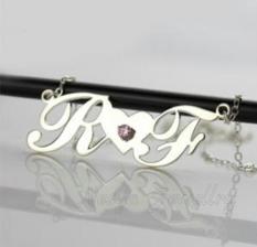 Kalung Nama Lapis Emas Putih Inisial Couple Nj.02