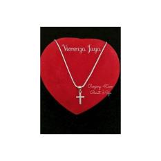 KALUNG PRIA & WANITA SALIB PERAK 925/PERHIASAN SILVER LAPIS EMAS PUTIH
