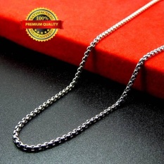 Kalung Pria Wanita Cowok Cewek Rantai Titanium Putih Anti Karat Asli Keren Gaul Bagus
