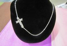 Kalung Salib Couple Nama Lapis Emas Putih