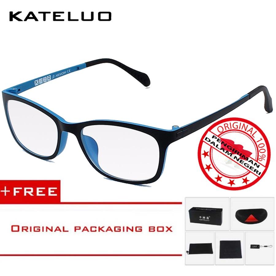 KATELUO 13031 Kacamata Komputer Anti Radiasi Pria Wanita Frame Ringan Korean Fashion Style- Free Kotak Hardcase Original