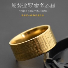 Kebijaksanaan Retro Buddha Polo Madu Sutra Hati Cincin