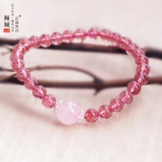 Kembang Sepatu Alami Kristal Stroberi Gelang