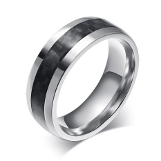 Kemstone Baru Carbon Fiber Pria Ring Stainless Steel Ring-Intl