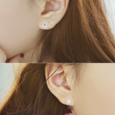 Kepingan Salju S925 Tarik Kabel Anak Rusa Natal Anting Sterling Silver Anting