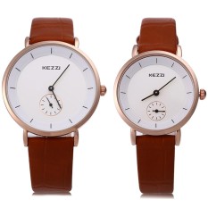 KEZZI KW-1080 Beberapa QUARTZ Watch Round Dial dengan Kecil Kedua Dial Jam Tangan-Intl
