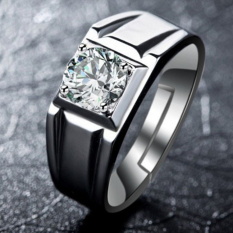 Kim S925/18 K Pria Bagian Buka Tutup Bisa Digerakkan Miniatur Cincin Berlian Sterling Perak Cincin