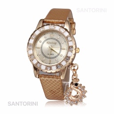 Kimseng Jam Tangan Wanita Analog Fashion Snake Print Diamond Women Wrist Watch - GOLD