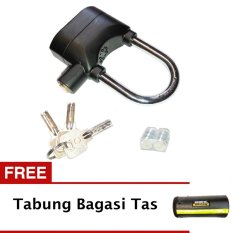 Kinbar Gembok Alarm Super Kuat - Original - Ring Panjang + Gratis JK Speed - Tabung Bagasi Tas Jas Hujan Motor Touring Tour Biker - Size Medium