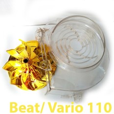 Kipas Radiator Warna Gold + Cover Radiator Transparant Untuk Beat Scoopy