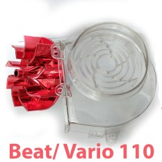 Kipas Radiator Warna Merah + Cover Radiator Transparant Untuk Beat Scoopy
