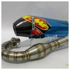 Knalpot Racong KLX 150 D'Tracker 150 / FMF F4 Blue / fullset / Leher Cacing Argon Robotic / bagus / istimewa / Muffler