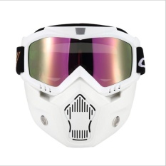 Knight Pakaian Retro Harley Masker Sepeda Motor Silang-Country Balap Kacamata Olahraga Berkuda Helm Kacamata Horse Masker (Hitam) -Internasional