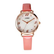 Kobwa Jual Hot Fashion SINOBI Wanita Dress Merek Mewah Menonton Blaus Masculino Jam Kuarsa Jam Tangan Big Number Jam Wanita Hadiah (Pink)