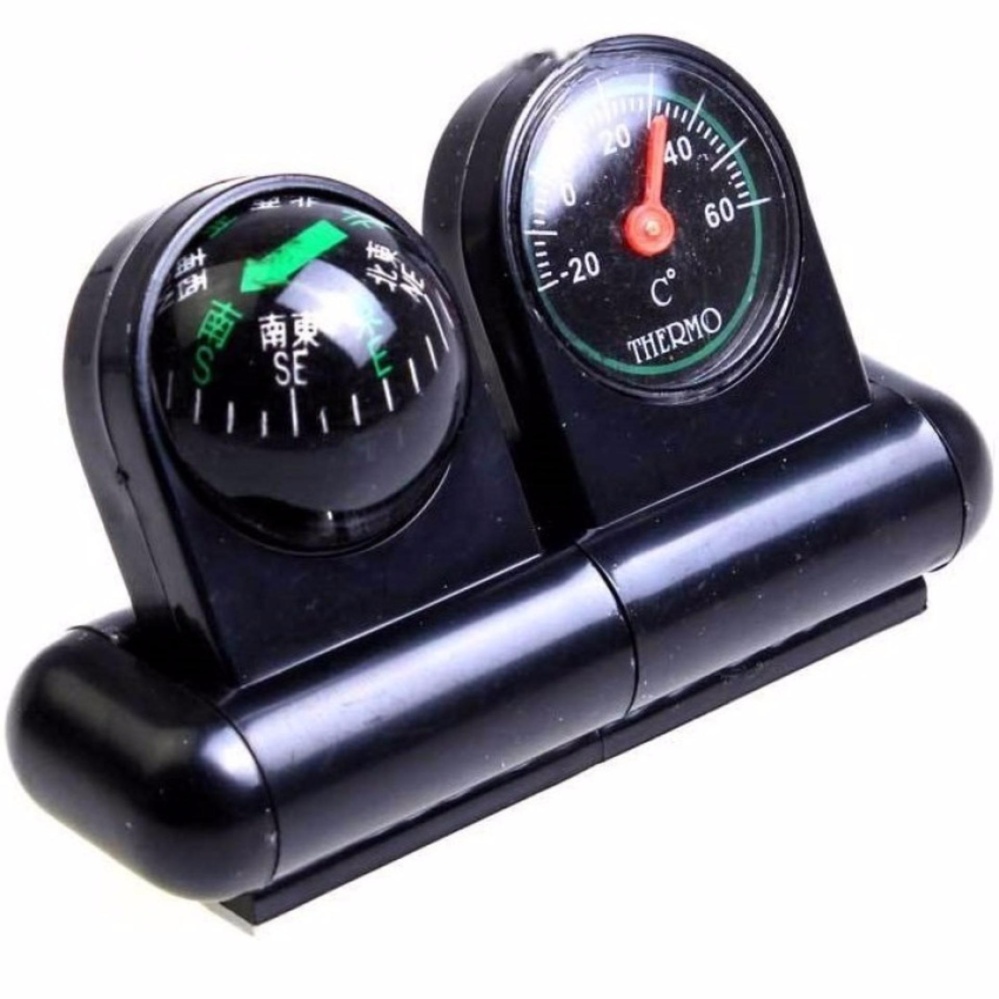 Kompas Mobil Car Compas & Thermometer s9457 - Black