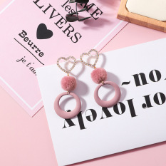 Korea Modis Gaya Bola Mewah Geometris Lingkaran Bulat Anting-Anting Anting
