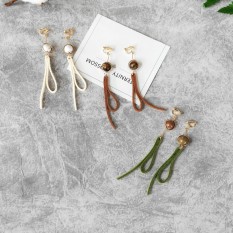 Korea Modis Gaya Buatan Tangan Batu Akik Bola Giok Anting