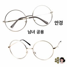 Korea Fashion Style - Kacamata Bulat - Fashion - Unisex - Gold - Clasic Round Glasses