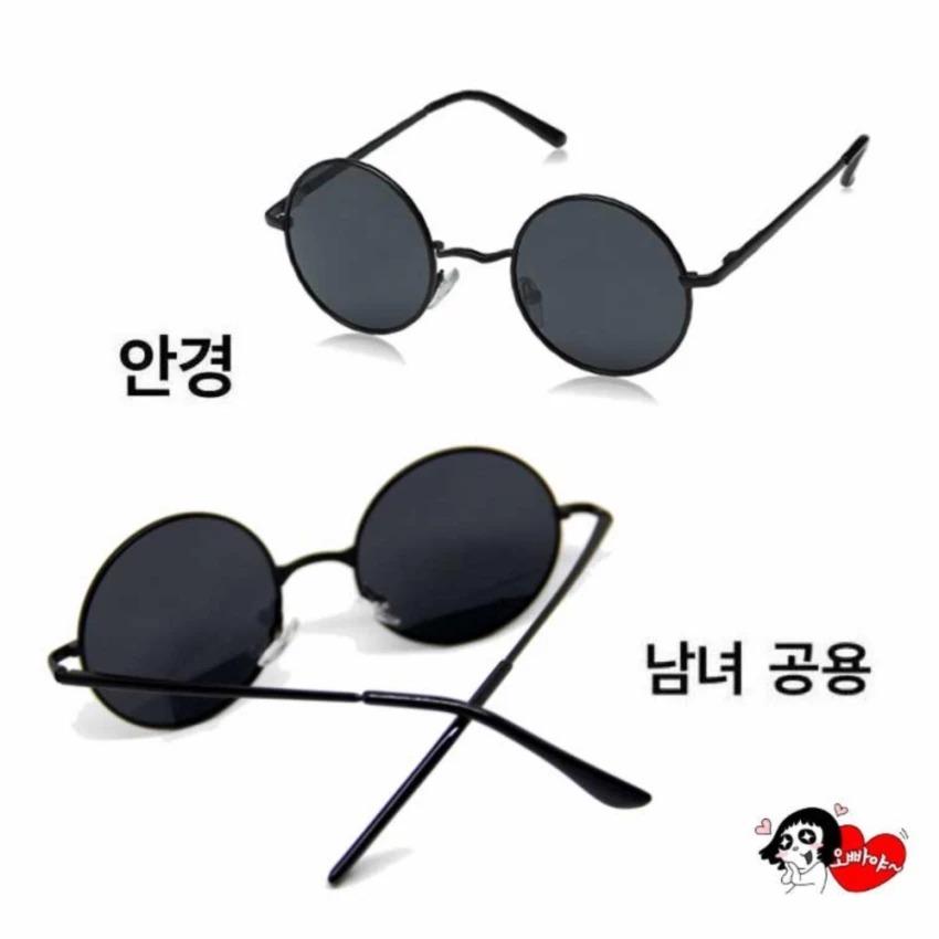 Korea Fashion Style - Kacamata Bulat - Fashion - Unisex - Hitam - Clasic Round Glasses