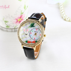 Jam Tangan Ukuran Besar Gaya Korea modis minimalis model perempuan pasang ikat pinggang Kartun murid casual Kelinci kecil Tahan Air jam tangan kuarsa