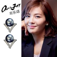 Korea Modis Gaya Wanita Bertatah Berlian Elegan Anting Jepit Tanpa Tindik Anting