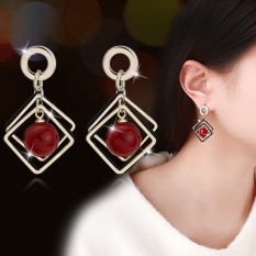 Korea Fashion Kepribadian Sederhana Retro Geometris All-Match Earbob Overrated Long Gaya Eropa Earrings Female Temperament-Intl