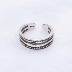 Korea S925 Sterling Perak Lingkaran Pembukaan Dapat Disesuaikan Retro Benang Lingkaran Produsen Jual Cincin Perak-Internasional