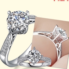 KT S925 Korea Modis Gaya Produk Asli Mewah Penuh Berlian Berlian Longgar Cincin