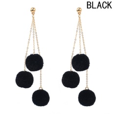 Kuhong Fashion Earrings Multi Layer Rumbai Rambut Ball Multi-warna Perempuan Earrings-Intl