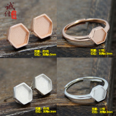 Kuning Biru S925 Garpu Penyangga Anting Sterling Silver Cincin