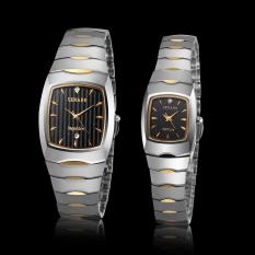KuRun Saint Jarno high-end fashion quartz watch authentic Mens Watch tungsten steel's 1042G (couple Watch) (SilverGold)