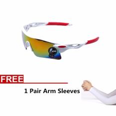 La Vie Men's Sun Glasses UV400 Sunglasses for Sports Outdoor Cycling Bicycle Bike Goggles + 1 Pair Arm Sleeves