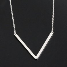Ladies Stainless Steel Perhiasan Kalung Chunky 26 ABC Letter Pendant Kalung-Intl