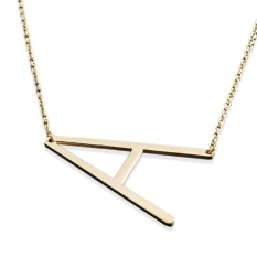 Lady Elegan Alphabet ABC Huruf Liontin Kalung Choker Hadiah Perhiasan Emas-Intl