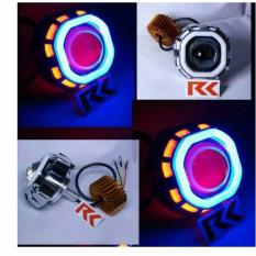 LAMPU LED PROJECTOR U8 DOUBLE AE + DE PROJIE LED DAN AE COB LED CREE MOTOR ANGEL EYE DAN DEVIL EYE