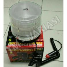Lampu Rotary Strobo Warning Light Besar 9 Flash Magnet LED Putih