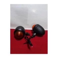 Lampu Sen Motor Klasik Bulat Black