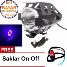 Lampu Tembak LED U7 Besar Sorot Putih + Eagle Biru - Devil Merah + Bonus Saklar On Off