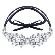 Lan Yu Terbaru Women Fashion Leather Chain Necklace Ikatan Simpul Kerah Choker Perak-Intl